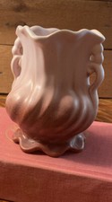 Vintage Weller Pottery Footed Vase Matte Light To Dark Plum 2 Handle Swirled 6