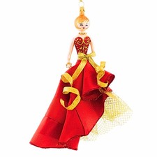 De Carlini Italian Ornaments Estela Elegant In Red & Gold Diva Couture Do7489m picture