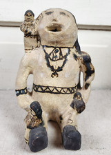 Vtg Rustic Storyteller Figure Handmade Native American 1979 Signed Ortega 6 Kids picture