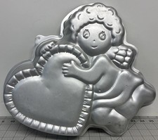 VTG 1982 Wilton Cupid w/Heart Cake Pan 502-4262 Valentine's Day Love VGUC picture
