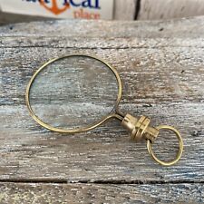 Brass Magnifying Glass - Round Magnifier, Necklace Monocle Pendant, Page Reading picture