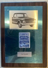 1982 Vintage 1st Place Hot Rod Plaque, Ogden Utah June 1982, Chevy GMC Nationals picture