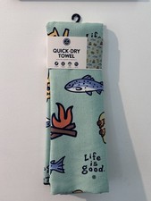 Life is Good Quick Dry Towel Fish Camping Micro Terry NWT picture
