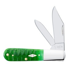 CASE XX KNIVES USA BRIGHT GREEN BONE GATOR JIGGED 2-BLADE BARLOW KNIFE 11443 picture