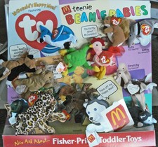 1999 MCDONALD'S HAPPY MEAL DISPLAY BEANIE BABIE TOYS & 3 MEAL BOXES-DISMANTLED picture