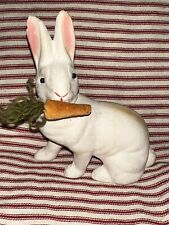 Old German Paper Mache Bunny Rabbit Candy Container With Velvet Carrot picture