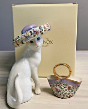 Lenox Sunday Best Porcelain Cat With Bejeweled Hat And Purse 24k Detail NIB picture