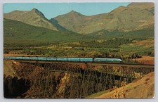 Great Dome EMPIRE BUILDER Train Glacier National Park Montana Postcard 1970s picture