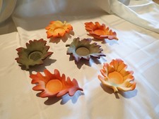 Set of 6 Partylite Autumn Leaf Tealight Holders Set picture