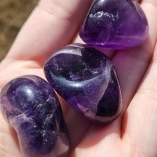 Amethyst Tumbled Pocket Stone Polished Palm Stone Crystal Reiki Collection Gift picture