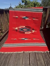 Stunning Vintage Chimayo Rug/Blanket LARGE Native American Southwestern picture