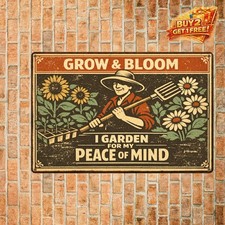 Gardening Because Murder Is Wrong Funny Garden Tin Sign 12x8 Metal Wall Decor picture