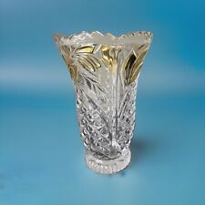 Vintage Vase w/gold trim Bleikristall Anna Hutte Lead Crystal Vase picture