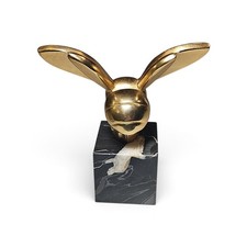 Vintage Alva Museum Replica Brass Bee Sculpture On Marble Stand Gaston Lachaise  picture