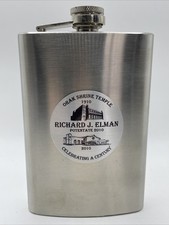 Vintage Shriner Masonic Flask Past Potentate Richard J Elman Oral Shrine Temple picture