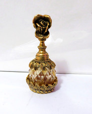Vantage ORMOLU GOLDPLATE PERFUME BOTTLE ROSE STOPPER (MISSING THE DAUBER) picture