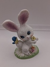 Vintage Lefton 7718 Bunny with Bluebird Figurine picture