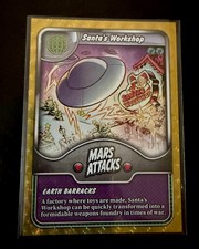 2026 Topps Mars Attacks XMAS BR-10 Santa's Workshop Battle DOTZ 1/1 Gold Vinyl picture