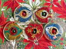Vintage 70's Resl Lenz Foil & Glass Christmas Ornaments West Germany (5) picture