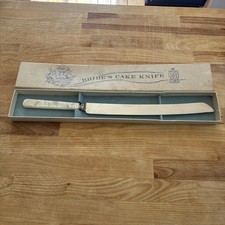 KIRK & MATZ 1950's Bride's Cake Knife Forged Stainless Pearlex Handle Orig. Box picture