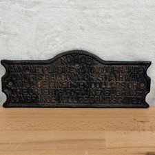 NYC Antique Cast Iron Tenement Fire Escape Warning Sign Original picture
