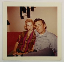 FOUND PHOTO Beautiful Blond Woman And Man Mid-century Couple Snapshot Vtg 1950’s picture