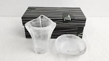 Daum Small Frosted Crystal Vase w/ Base Plate - 3 in, New in Box, ca 1960 picture