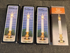 4 Vintage Solid Brass Base Electric Window Candlesticks Christmas 7