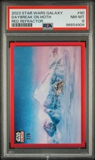 PSA 8 Daybreak On Hoth 2023 Topps Chrome Star Wars Galaxy #90 Red Refractor /5 picture