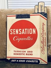 1930s Sensation Cigarettes Cardboard Sign P Lorillard Tobacco Die Cut Display picture