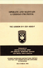 16 Page 1984 Army WALTHER P38 9mm Pistol JFK Special Warfare Manual on Data CD picture