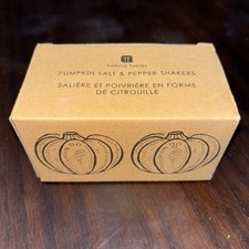 Talking Tables Pumpkin Salt & Pepper Shakers Fall Thanksgiving New picture
