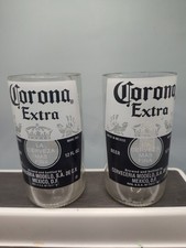 Corona Extra Beer Glasses Cups Made from Glass Bottles Lot of 2   picture