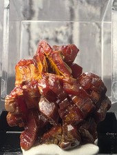 Natural Red Vanadinite Crystal Cluster Perky Box Morocco 30.28g Display Specimen picture