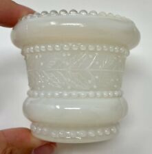 Vintage Summit Art Glass Opalescent Beaded Holly Band Toothpick Holder picture