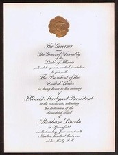 Herbert Hoover at Abraham Lincoln's Tomb Dedication 1931 - 2 STEEL Engravings picture
