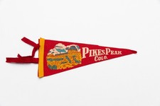 Vintage Pikes Peak Colorado Souvenir Felt Pennant 12