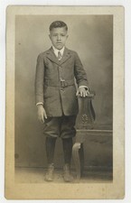 African American Handsome Biracial Boy 1930 Suit Knicker Pants RPPC Photo Q9847 picture