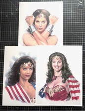 Lot Of 3 Al Rio Lynda Carter Wonder Woman Prints 11X8.5 picture