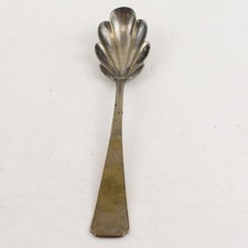 Sheffield Plate Co Scalloped Silverplate Spoon 6 in Vintage Collectible picture