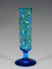 Vintage Czech Glass Moser Glass Works Bud Vase Intricate Decorations c.1920 picture