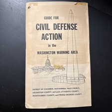 VINTAGE - 1959 GUIDE FOR CIVIL DEFENSE ACTION IN WASHINGTON WARNING AREA Has Map picture