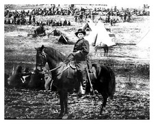 PRESIDENT ULYSSES S. GRANT RIDING HORSE IN CIVIL WAR CAMP 8X10 PHOTO picture