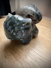 MSG For Deals(: Bulbasaur Moss Agate W/ Druzy, Pokemon Crystal Carving picture