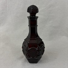 Vintage Avon 1876 Cape Cod Collection Decanter Ruby Red Glass 9.5