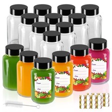 AuroTrends 4oz Glass Shot Bottles 16-Pack for Juicing, Reusable 4fl.oz -16pack picture