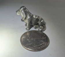 Vintage 1982 RAWCLIFFE Pewter Dog BASSET Miniature Collectible Figurine picture