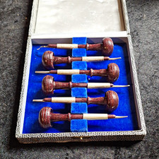 Vintage Ezra F. Bowman Engraving Tool Set Of 6 In Original Box picture