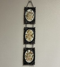 Vintage Italy Triple Hanging Picture Frame Ornate Baroque Hollywood Regency picture
