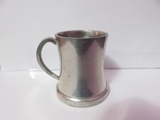 Vintage 1/2 oz. English Pewter Glass Bottom Mug Shaped Shot Glass picture